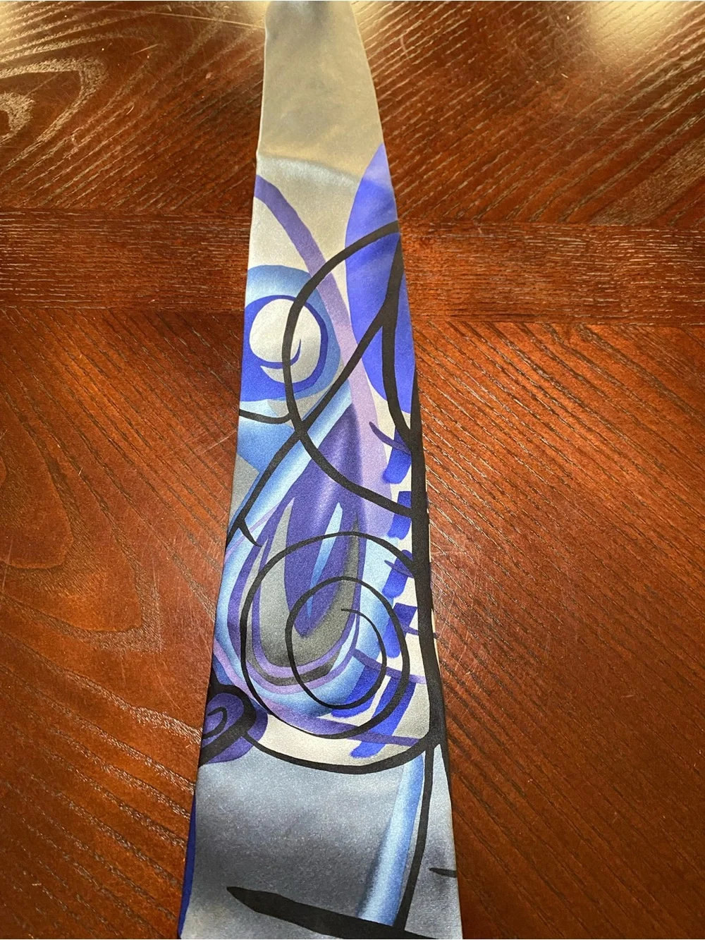 Garcia Duckworm Alarm Collection Fourteen Men’s Abstract Blue Silk Tie